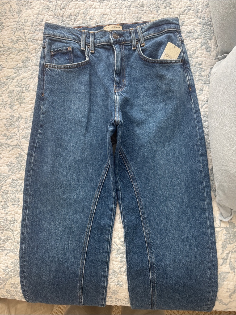 We The Free Free People Women's Relaxed Blue Denim Jeans